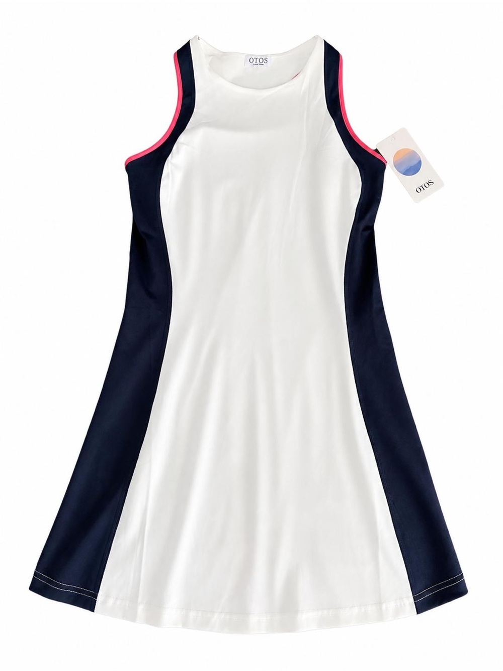 OTOS Sporty Colorblock Tennis Dress | White & Navy | Athletic Chic | Size XL